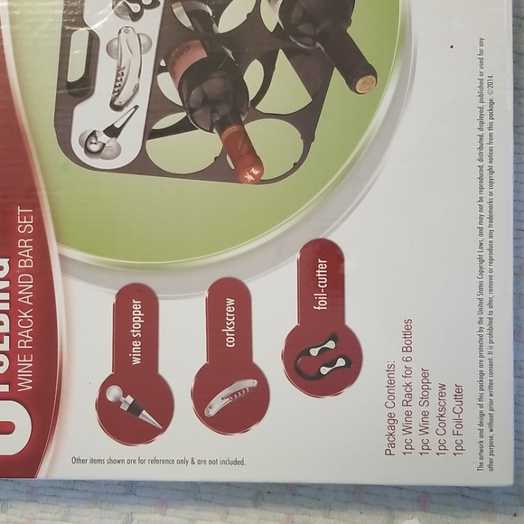 6 bottle folding wine Rack and bar set - Picture 3 of 4